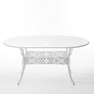Industry Collection ALUMINIUM OVAL TABLE - WHITE DEKOR
