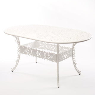 Industry Collection ALUMINIUM OVAL TABLE - WHITE DEKOR