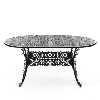 Industry Collection ALUMINIUM OVAL TABLE - BLACK DEKOR
