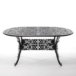 Industry Collection ALUMINIUM OVAL TABLE - BLACK DEKOR