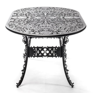Industry Collection ALUMINIUM OVAL TABLE - BLACK DEKOR