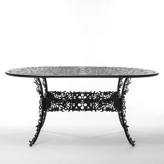 Industry Collection ALUMINIUM OVAL TABLE - BLACK DEKOR
