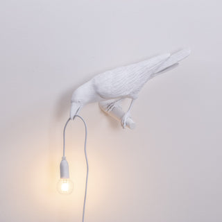 Bird Lamp White Looking Left SELETTI