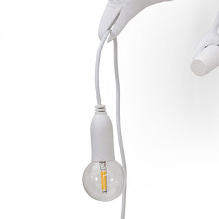 Bird Lamp White Looking Left OUTDOOR DEKOR