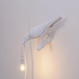 Bird Lamp White Looking Left SELETTI