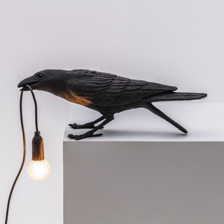 Bird Lamp Black Playing OUTDOOR DEKOR