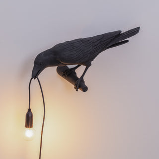 Bird Lamp Black Looking Left SELETTI