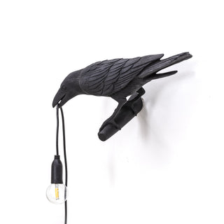 Bird Lamp Black Looking Left SELETTI