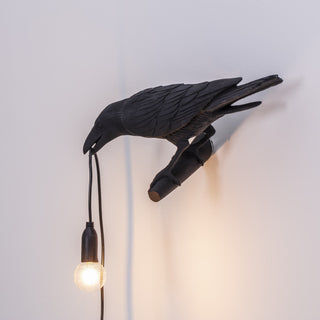 Bird Lamp Black Looking Left SELETTI