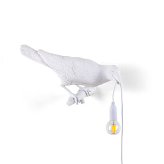 Bird Lamp White Looking Right DEKOR