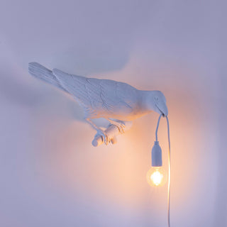 Bird Lamp White Looking Right DEKOR