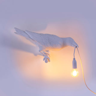 Bird Lamp White Looking Right DEKOR
