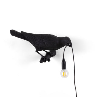 Bird Lamp Black Looking Right DEKOR