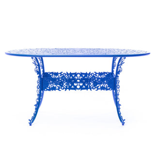 Industry Collection ALUMINIUM OVAL TABLE - SKY BLUE DEKOR