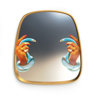 Mirror Gold Frame Hands with Snakes SELETTI