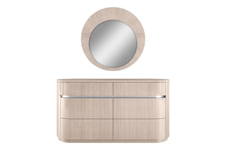 Waves Round Mirror Whiteline