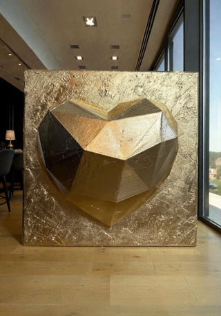 CUADRO ABSTRACTO CON TEXTURA Y CORAZON Anderson Rojas