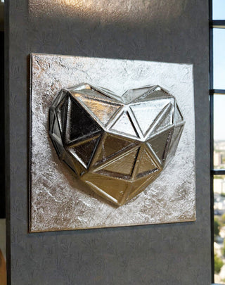 CUADRO ABSTRACTO CON TEXTURA Y CORAZON Anderson Rojas