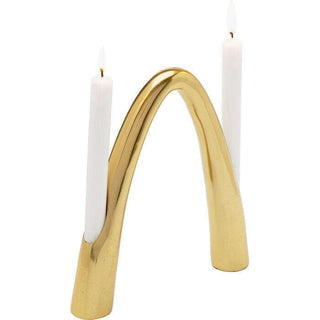 Candle Holder Bow Duo Gold 25cm - DEKOR