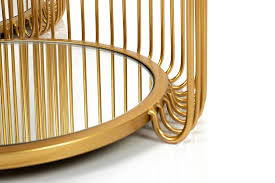 Side Table Wire Double Brass (2/Set) KARE MIAMI