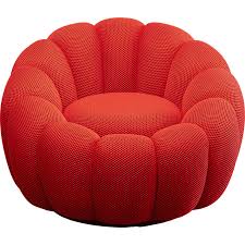 Swivel Armchair Peppo Bloom Red KARE MIAMI