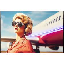 Framed Picture LED Jetset Pose Lady 120x80cm KARE MIAMI