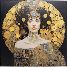 Glass Picture Art Nouveau Lady 3D 120x120cm KARE MIAMI