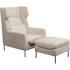 Armchair + Stool Quinn High Beige KARE MIAMI