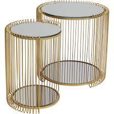 Side Table Wire Double Brass (2/Set) KARE MIAMI