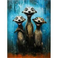 Glass Picture Singing Meerkats 60x80cm KARE MIAMI
