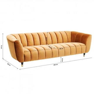 Sofa Spectra Velvet Brown 3-Seater 245cm
