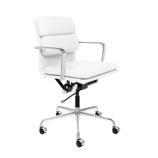 Padded Management Chair (White) - DEKOR
