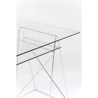 Desk Polar Chrome 8 mm tempered glass - JULIA VENCE STORE