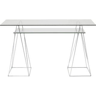 Desk Polar Chrome 8 mm tempered glass - JULIA VENCE STORE