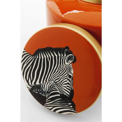 Deco Jar Zebra Orange 19cm - JULIA VENCE STORE