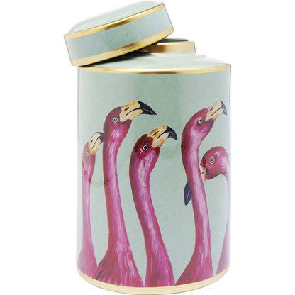 Deco Jar Flamingos 29cm - JULIA VENCE STORE