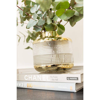 Glass Vase with Gold Accents