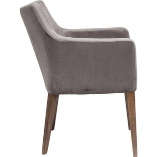 Chair with Armrest Mode Velvet Grey - JULIA VENCE STORE
