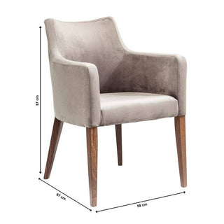 Chair with Armrest Mode Velvet Grey - JULIA VENCE STORE
