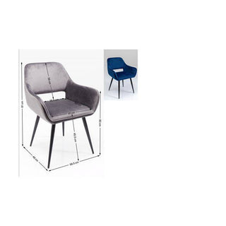Chair with Armrest San Francisco Blue - JULIA VENCE STORE