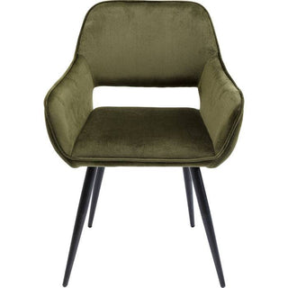 Chair with Armrest San Francisco Dark Green - JULIA VENCE STORE