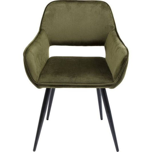 Chair with Armrest San Francisco Dark Green - JULIA VENCE STORE