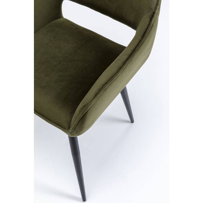 Chair with Armrest San Francisco Dark Green - JULIA VENCE STORE