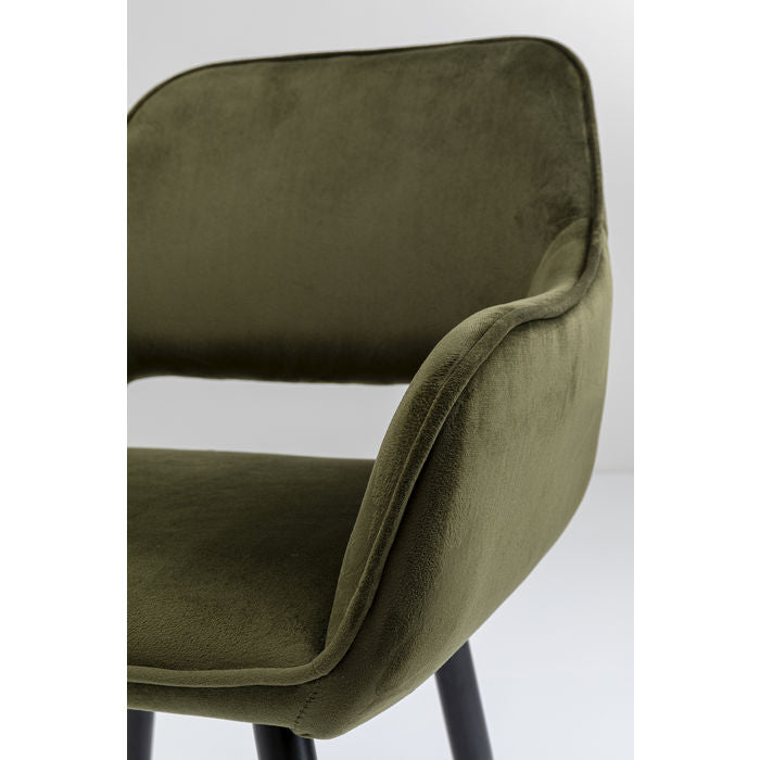 Chair with Armrest San Francisco Dark Green - JULIA VENCE STORE