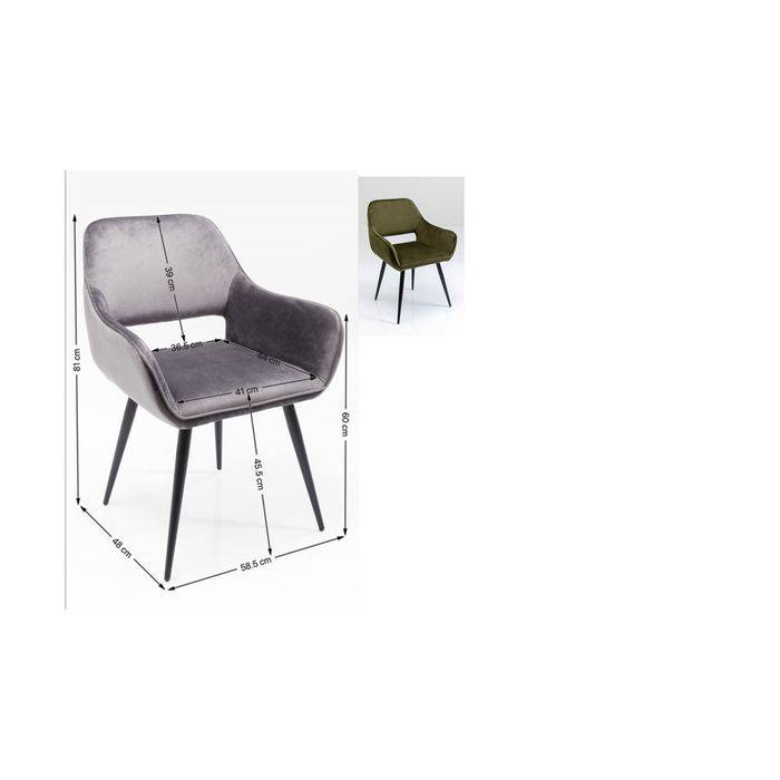 Chair with Armrest San Francisco Dark Green - JULIA VENCE STORE