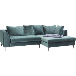Corner Sofa Gianni Velvet Dark Green Right black - JULIA VENCE STORE