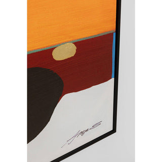 Framed Picture Abstract Shapes Orange 73x143cm - DEKOR