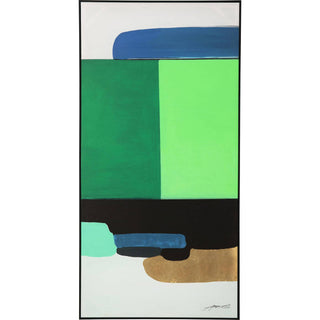 Framed Picture Abstract Shapes Green 73x143cm - DEKOR