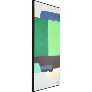 Framed Picture Abstract Shapes Green 73x143cm - DEKOR