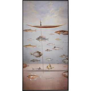 Framed Picture Cloud Fisherman Boat 60x120cm - DEKOR
